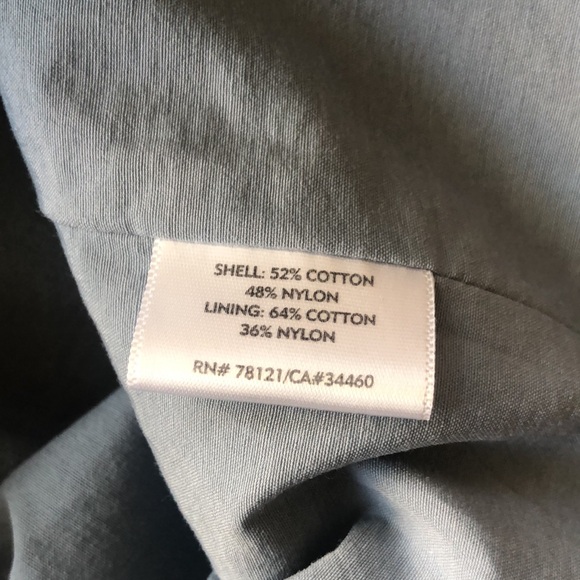 Eileen Fisher Cotton Long Jacket Zip‎ Up Blue Italian Collar - Picture 8 of 9